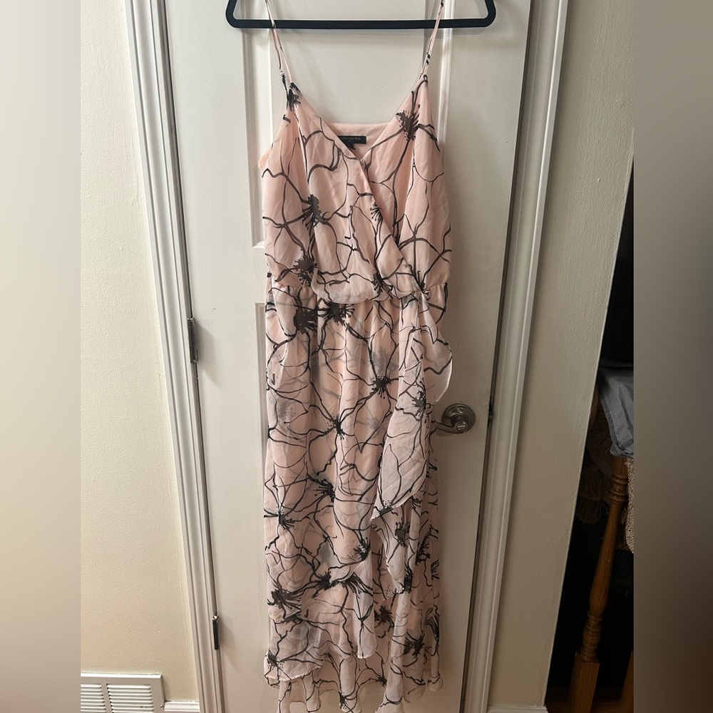 Banana Republic Blush and Black Floral Maxi Dress